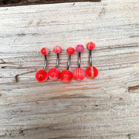 5‎ Multi-Color Belly Button Rings - Picture 2 of 2